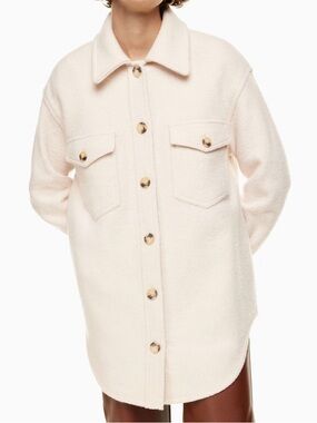 Aritzia Wilfred Ganna shirt jacket in heather bone